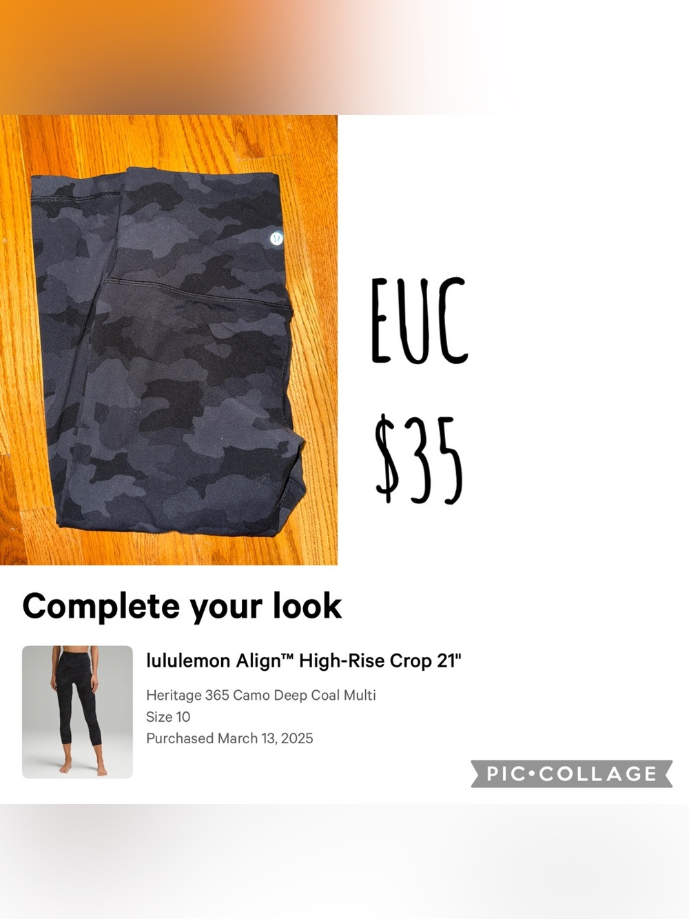 lululemon athletica Align High-Rise Crop 21" - Deep Coal Camo (Black/Grey)